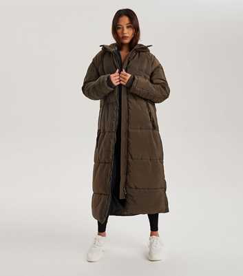 Urban Bliss Khaki Longline Puffer Jacket