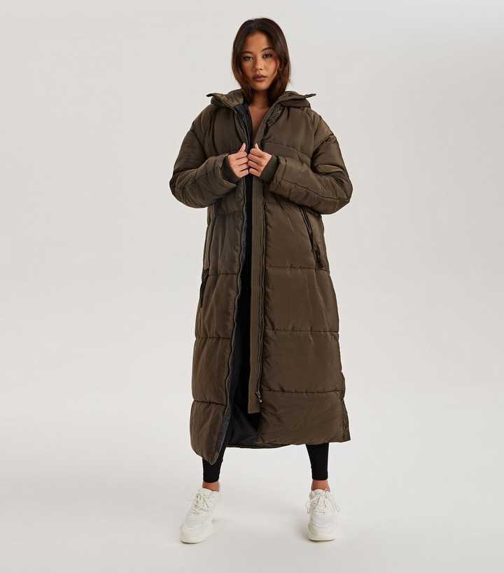 Urban Bliss Khaki Longline Puffer Jacket