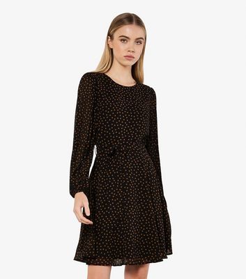 New look black polka dot dress best sale