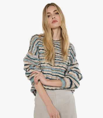 Apricot Multi Striped Aran Knit Jumper