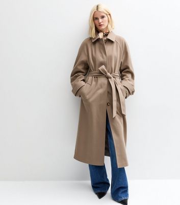 Mink Longline Belted Trench Coat New Look