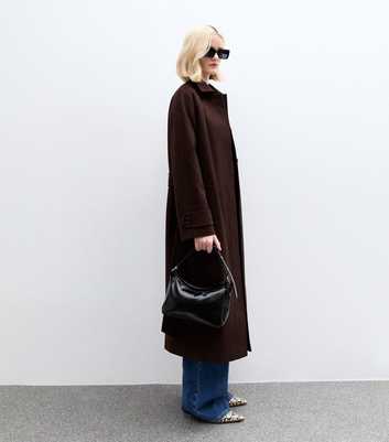 Brown Longline Belted Trench Coat