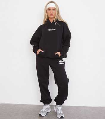 WKNDGIRL Black Official Logo Oversized Hoodie