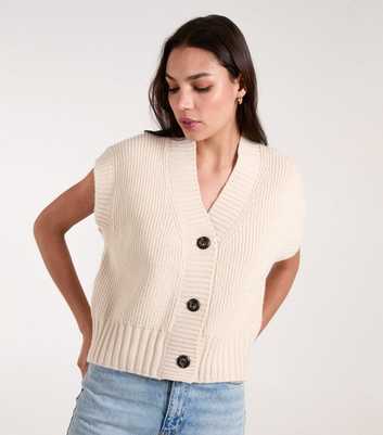 Blue Vanilla Cream Contrast Button Cardigan