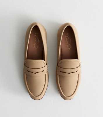 Off White Strap Detail Almond Toe Loafers