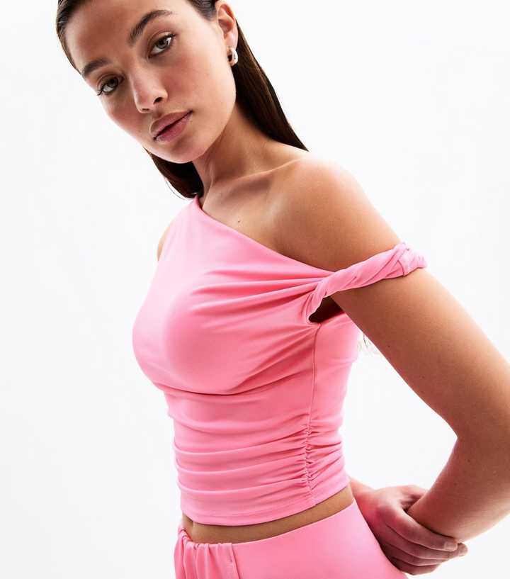 Pink Off The Shoulder Cropped Top New Look — free download