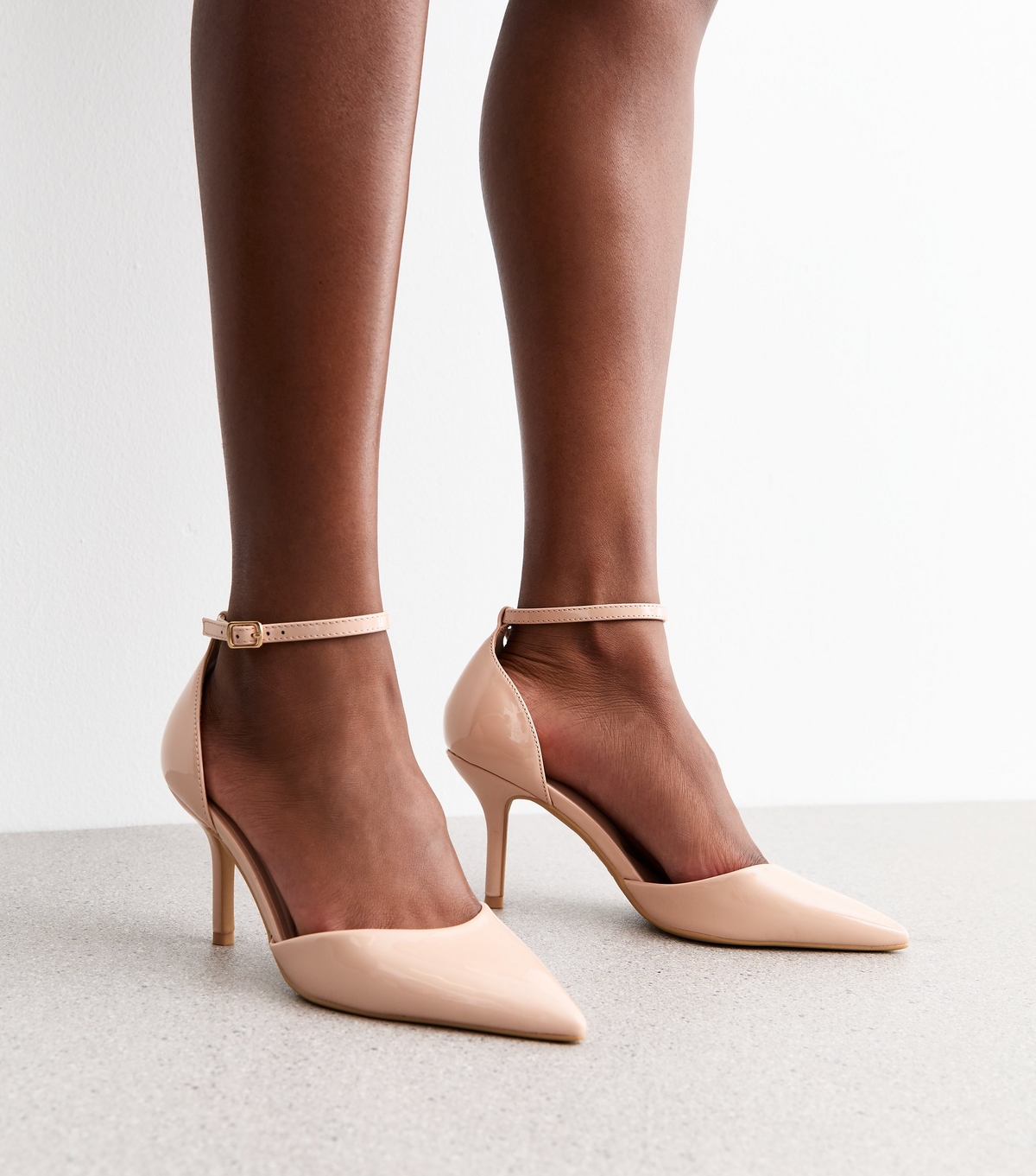 Women's Oatmeal 2 Part Stiletto Heel Pointed Toe Pumps New Look