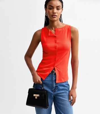Tall Bright Red Button Up Vest