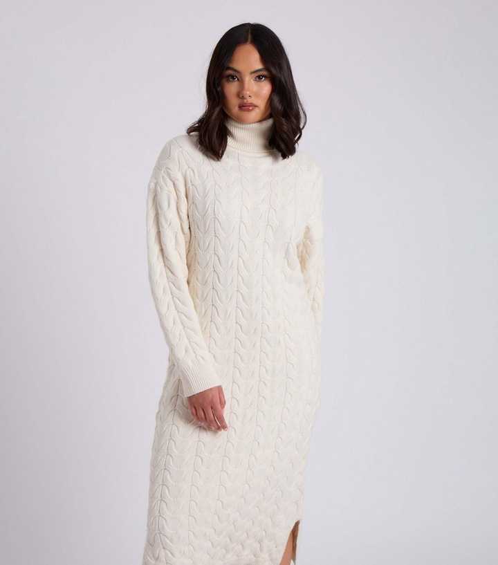 white christmas dresses Osment Long Sleeve Knit Mini Dress L | XL | Cream | Womens main image 0