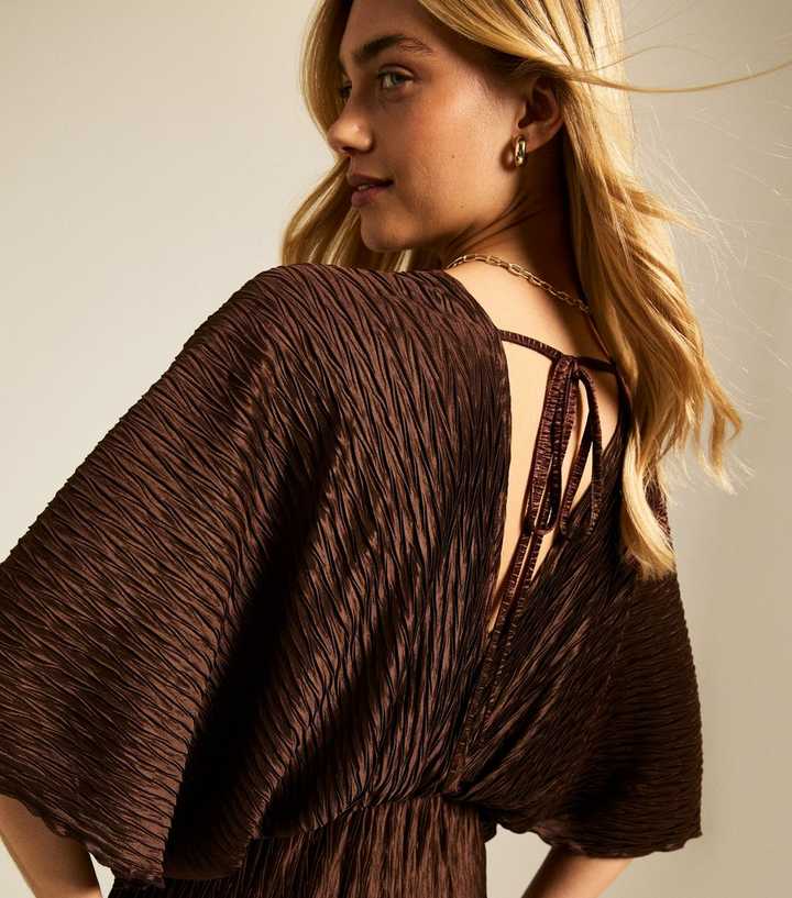 brown batwing dress Bella Batwing Sleeve Abaya Maxi Dress