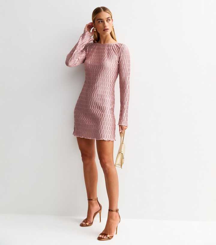 bodycon red long sleeve dress Heart Cut Out Long Sleeve Mini Dress in Fire Red - 6