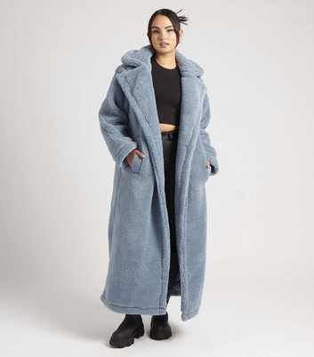 Urban Bliss Pale Blue Borg Crombie Coat