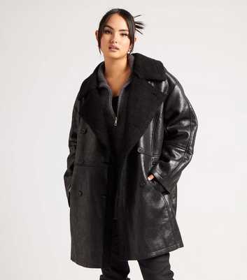 Urban Bliss Black Mid Length Bonded Coat