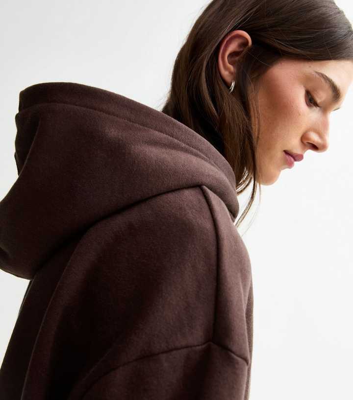 Brown Jersey Zip Up Hoodie