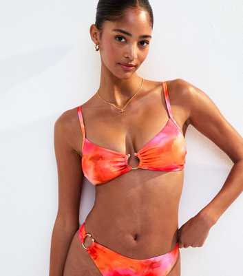 Pink Ombre Print Bikini Top