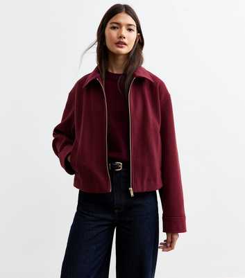 Burgundy Zip Through Soft Shacket