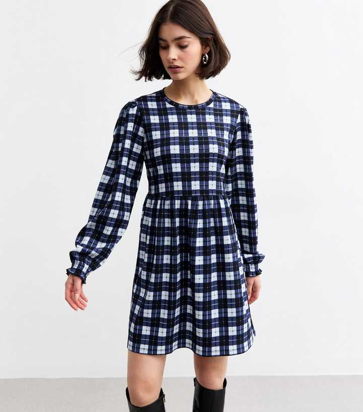 summer mini white dress OW Collection Wynn in a high round neckline To translate DE Big & Tall Breeze Color:Bel Air Blue