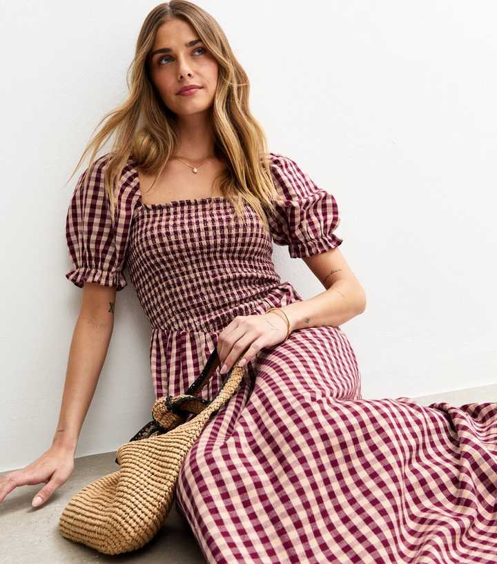 mens dress pants brown The Evette Zip Front Midi Dress In Mocha Brown Tartan main image 1