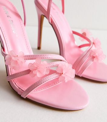 Public Desire Pink Enid Floral Charm Strappy Sandals | New Look