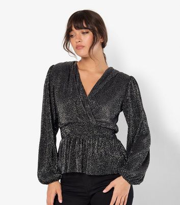 Peplum wrap blouse on sale