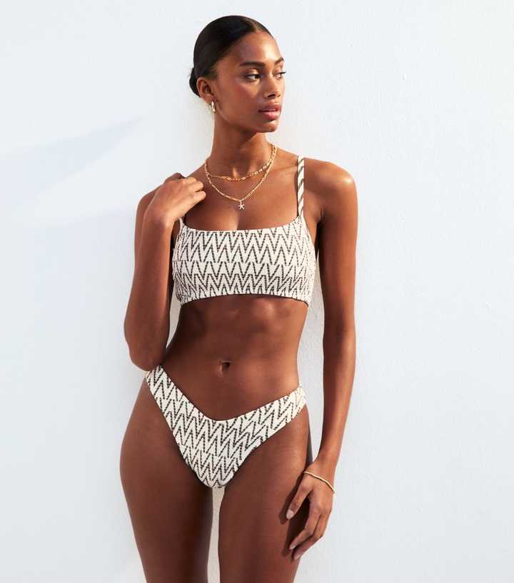 White Patterned Voop Bikini Bottoms