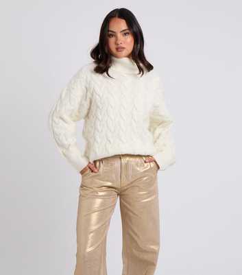 Urban Bliss Off White Cable Knit Jumper 