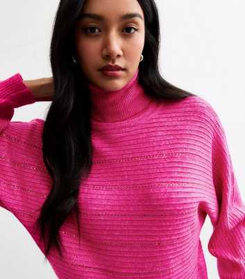 Sunshine Soul Deep Pink Gem Stripe Knitted Jumper