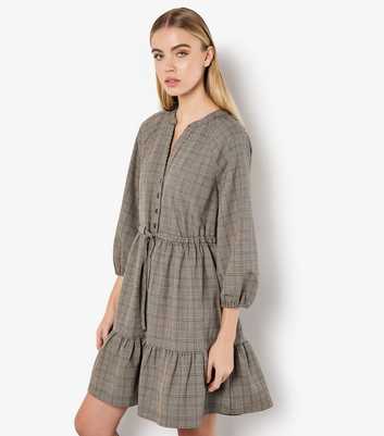 Apricot Grey Heritage Check Mini Dress