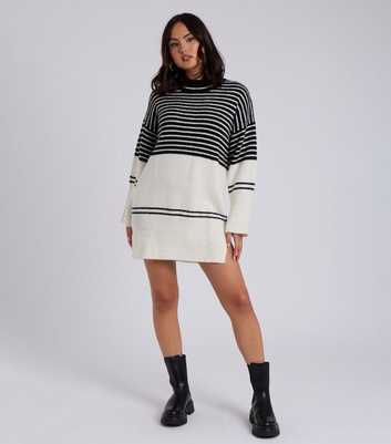 Urban Bliss Black Stripe Knitted Jumper Dress