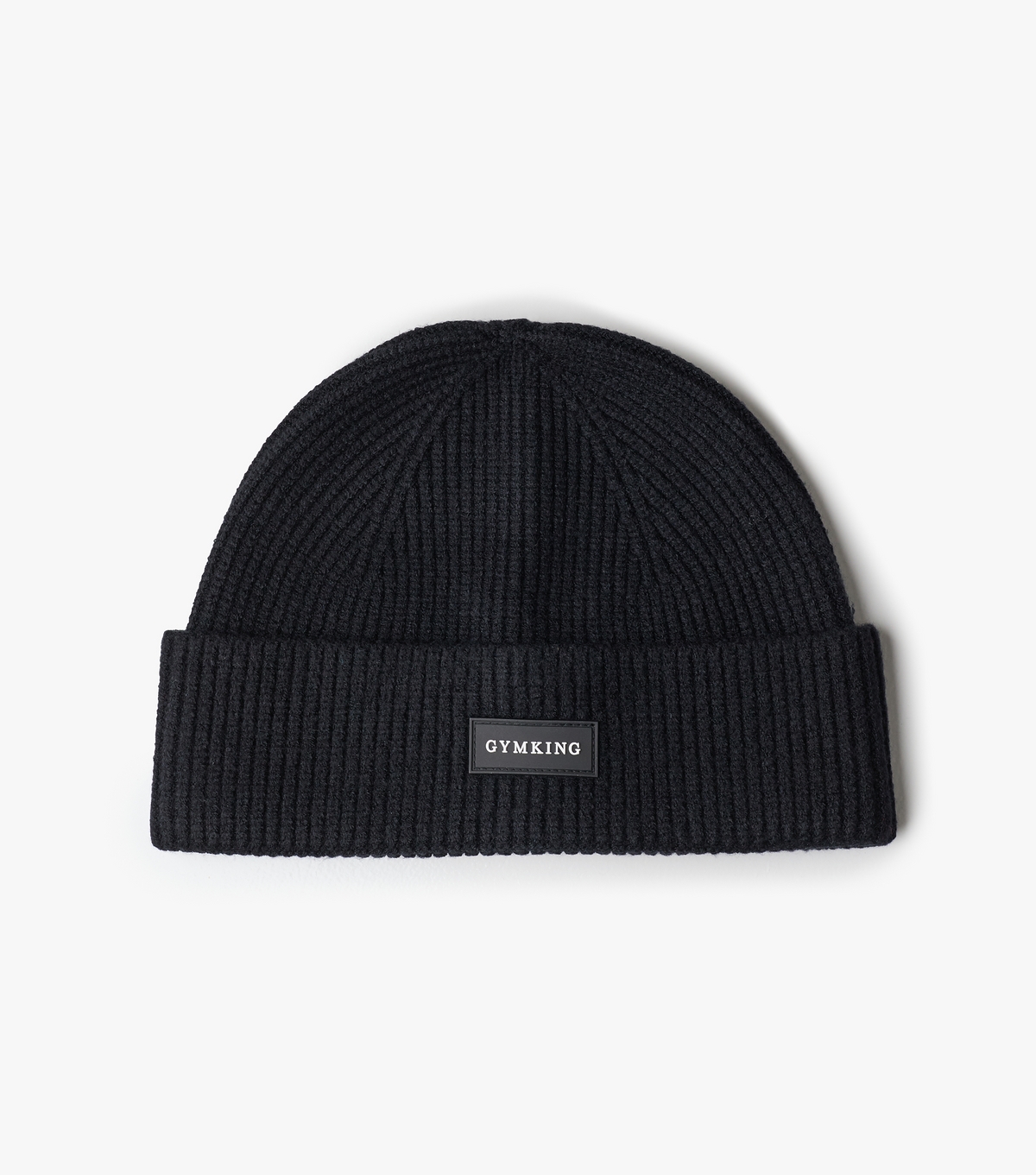 Black Logo Ribbed Beanie Gym King New Look