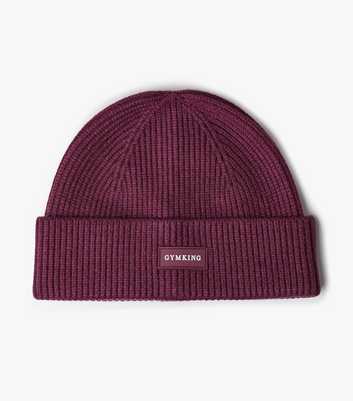 Gym King Burgundy Logo Ribbed Beanie 