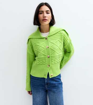 Sunshine Soul Green Cable Knit Cardigan