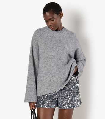 Apricot Grey Oversized Jumper 