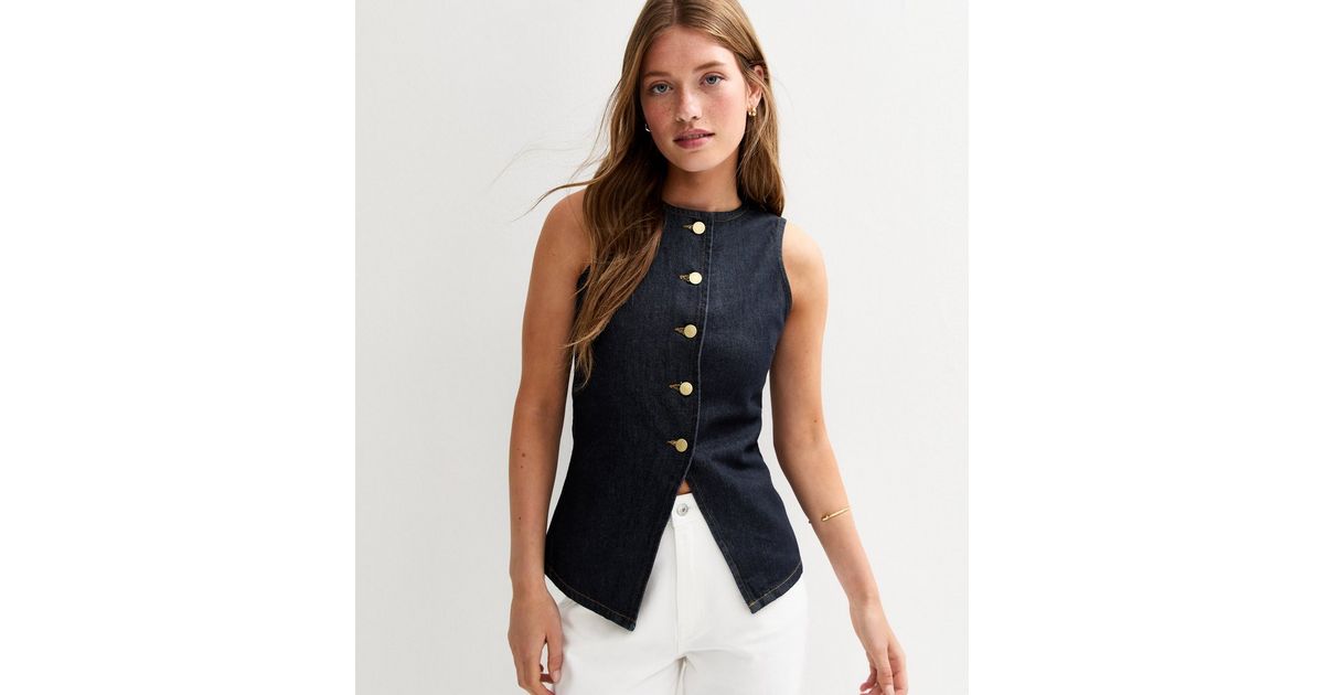 Women Navy & White Waistcoat With Pants