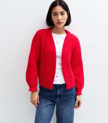 Sunshine Soul Red Chunky Knit Cardigan