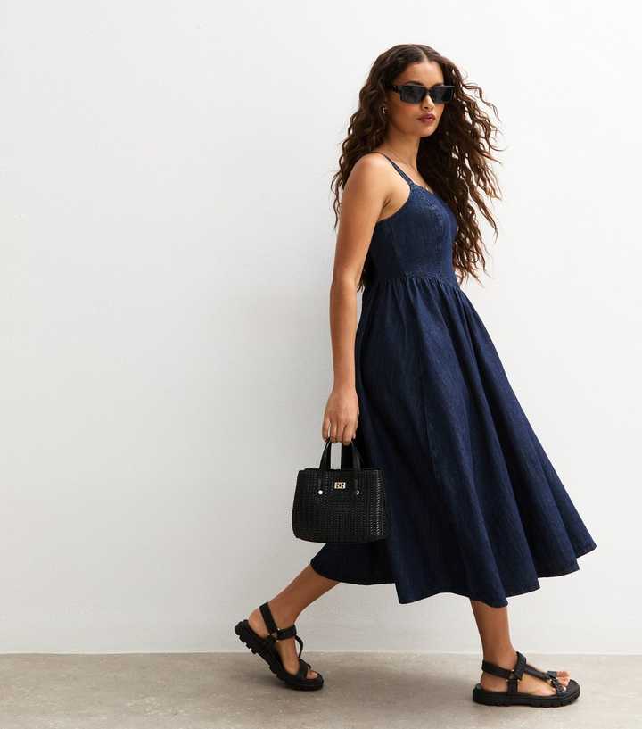 sachin and babi light blue dress Odd Muse The Ultimate Muse High Waist Square Neck Midi Dress