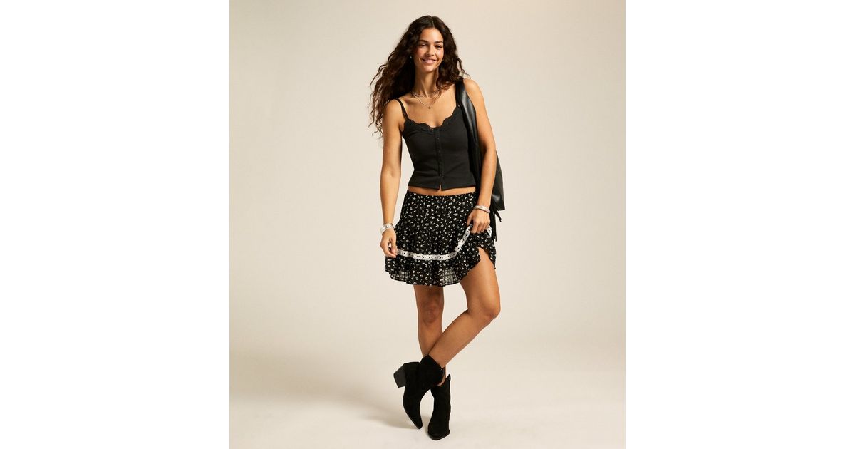 Isla Lace Trim Cami - Black