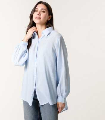 Blue Vanilla Light Blue Gem Stud Embellished Shirt