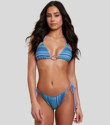 South Beach Blue Crochet Tie Side Bikini Bottoms