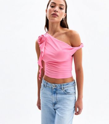 bright-pink-off-the-shoulder-
