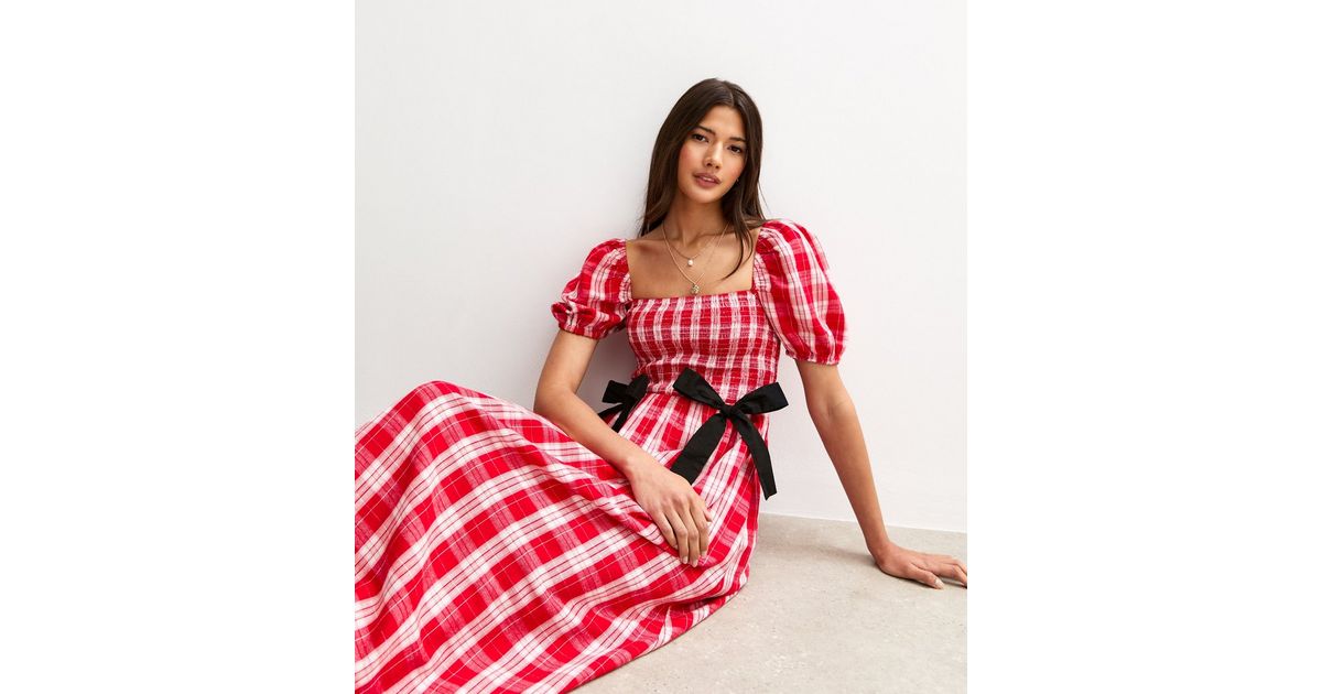open lace back dress Revah Tartan Mini Dress main image 0