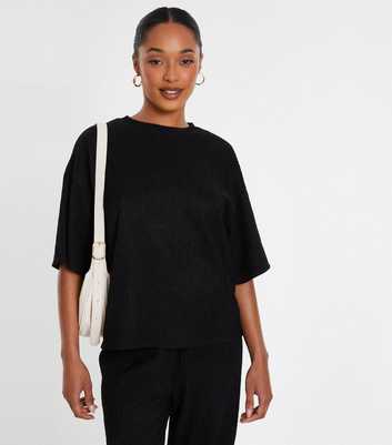 QUIZ Black Textured Top