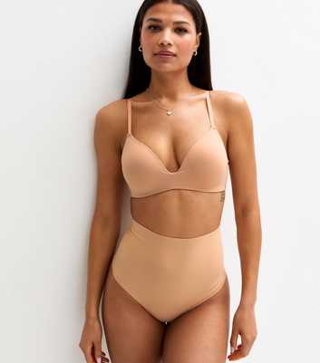 Tan Bonded Smooth High Waist Medium Control Shaping Thong