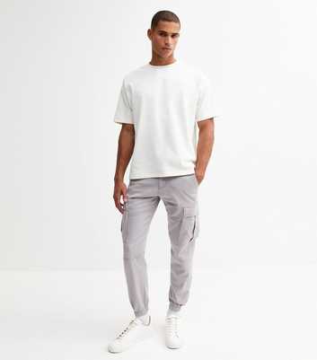Jack & Jones Grey Cargo Pocket Cuffed Trousers