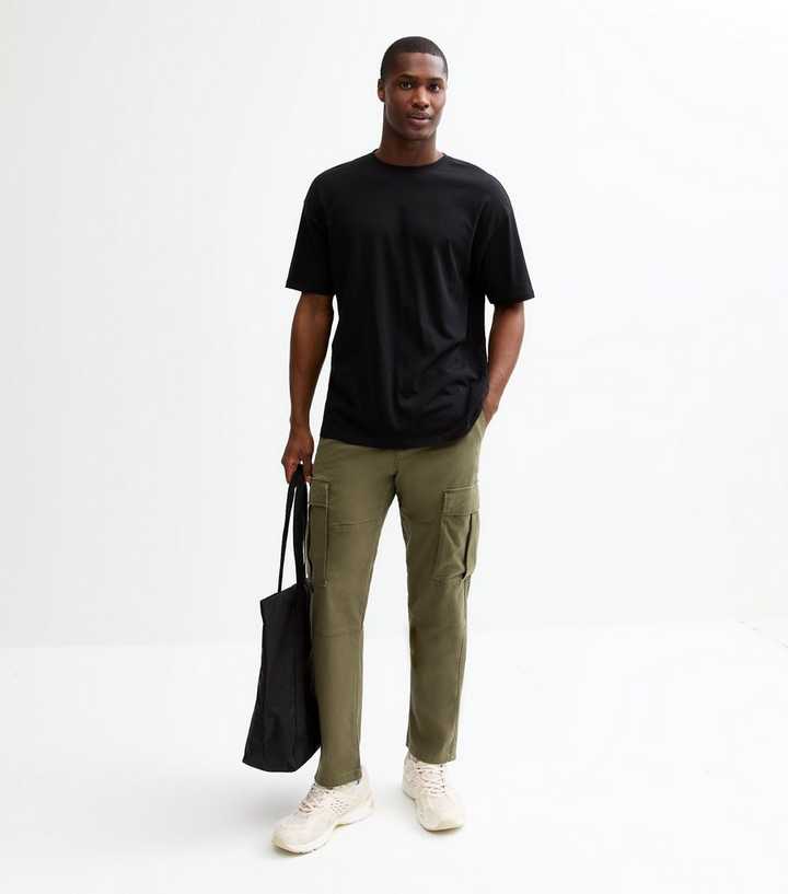 Jack & Jones Khaki Cargo Pocket Cuffed Trousers