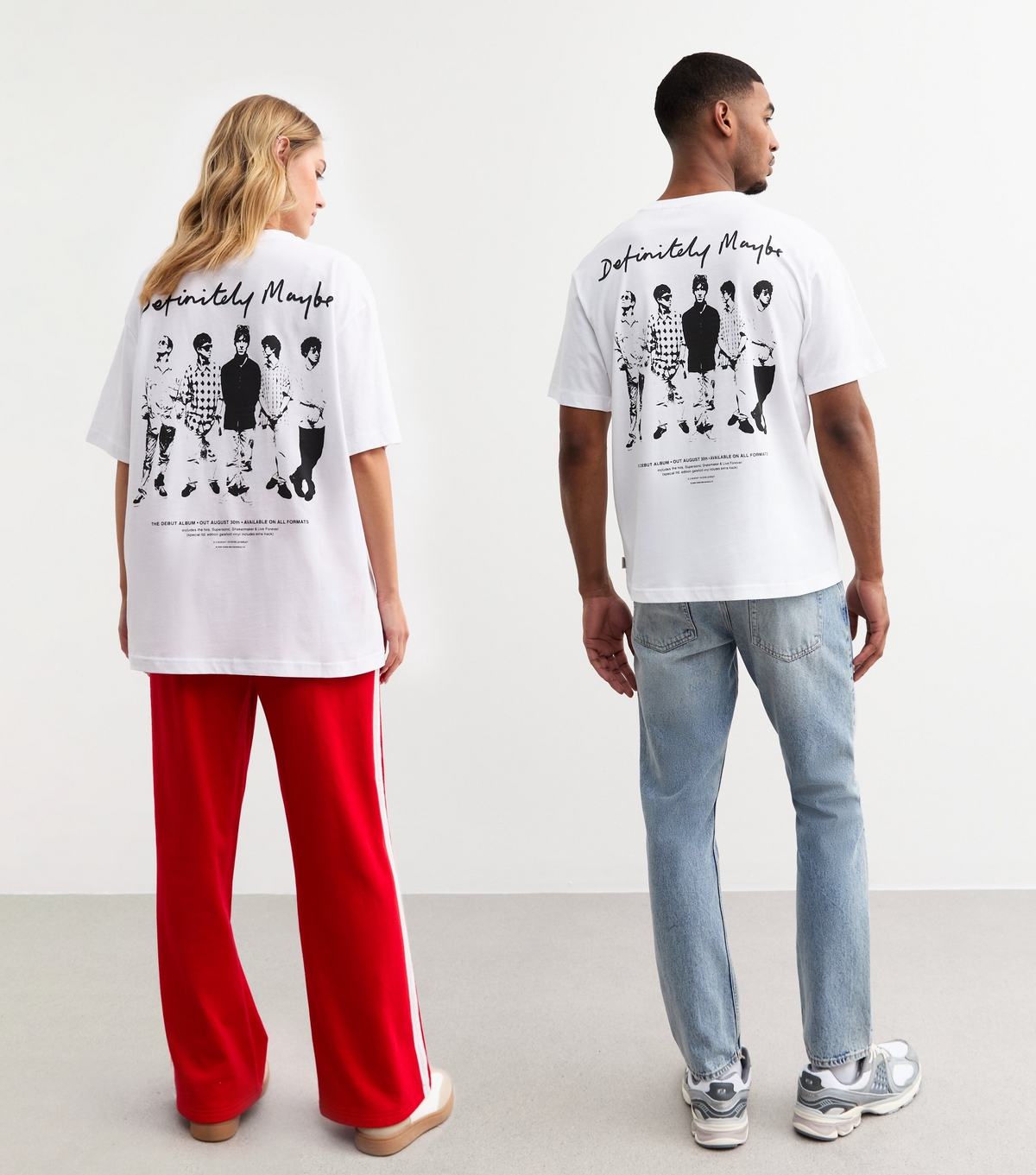 Women's Unisex White Oasis Definitely Maybe Album Artwork Print T-Shirt Only and Sons New Look