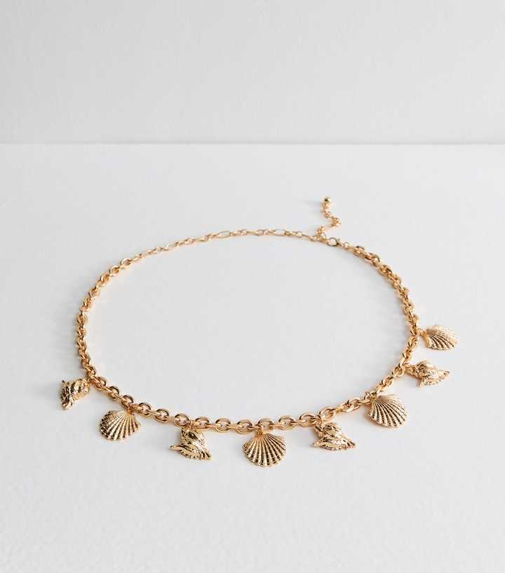 Gold Tone Shell Charm Chain Belt | New Look display picture 3