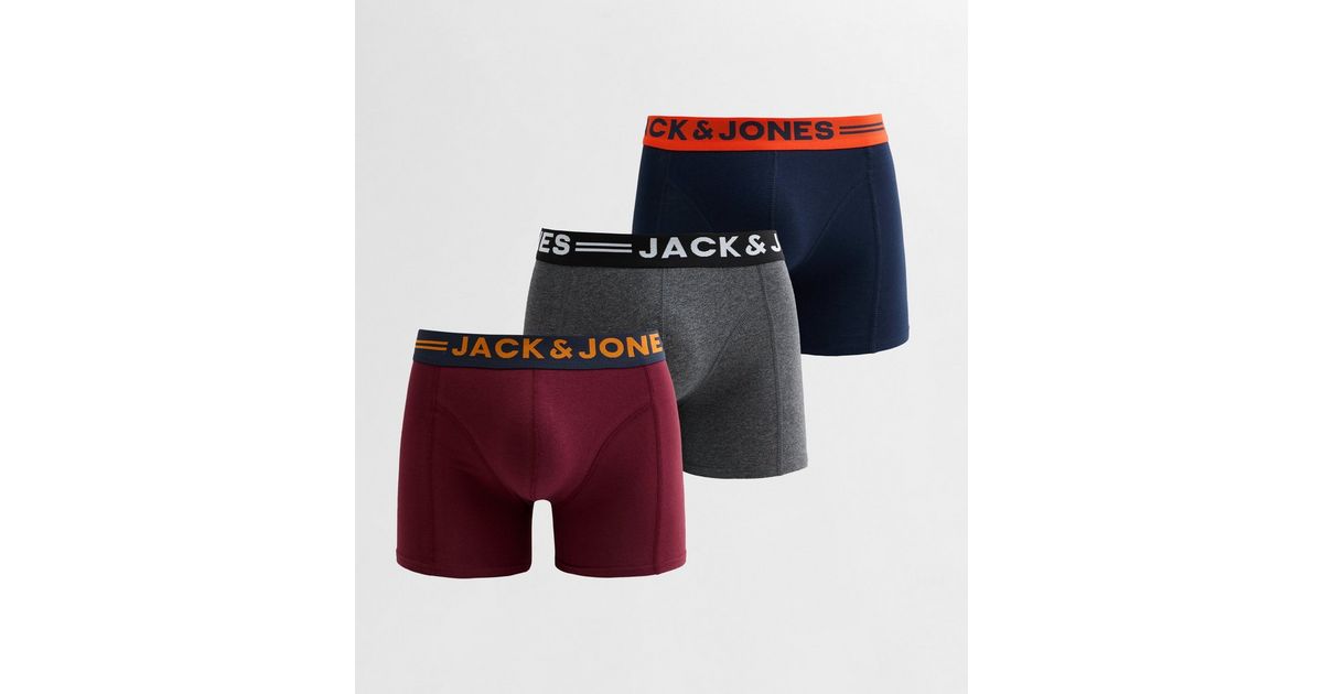 Jack &amp; Jones Pack of 3 Multicoloured Logo Waist Boxer Shorts | New Look
