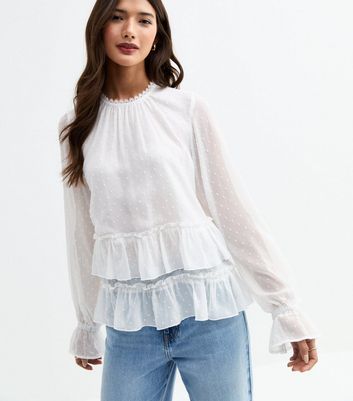 white chiffon blouse uk
