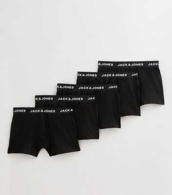 Jack & Jones Black Pack of 5 Boxer Trunks